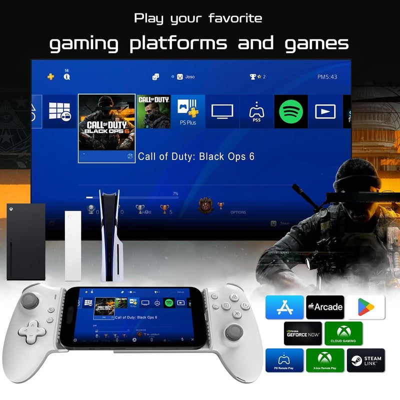 Joso Mobile Gaming Controller (USB-C) - Plug & Play with Hall Effect Joystick/Triggers, 2 Back Buttons, for Cloud/PS/Xbox/PC Remote Play, Universal Phone Gamepad - Image 2